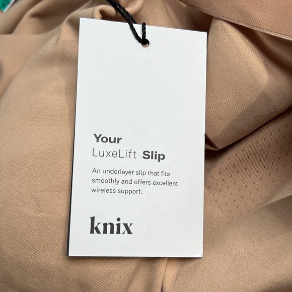 Knix LuxeLift Shapewear Slip Size XL Adjustable Strap Wireless Tan Removable Pad - Picture 6 of 6